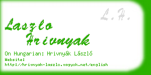 laszlo hrivnyak business card