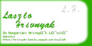 laszlo hrivnyak business card